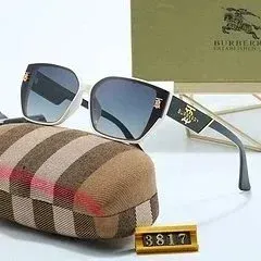Burberry Square Frame Sunglasses with Iconic Check Case - 1