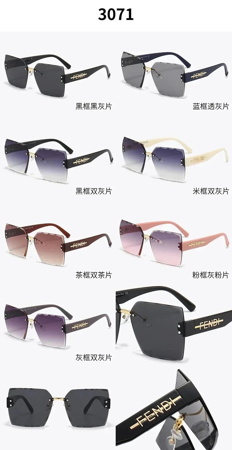 Fendi Tea Frame Double Lens Brown Gradient Sunglasses - 2