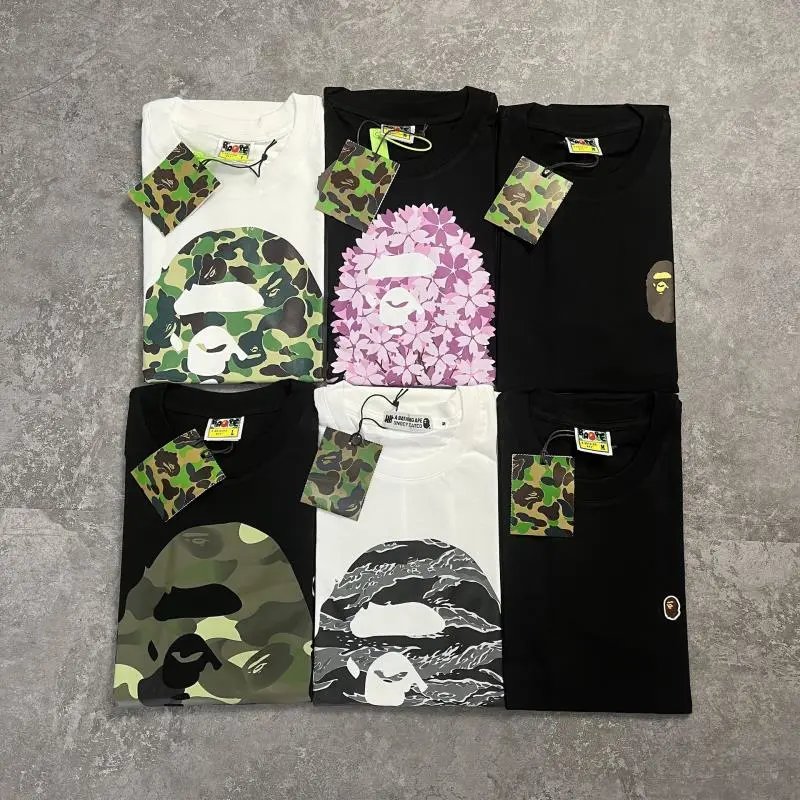 A Bathing Ape Classic猿人头印花T恤系列 Black/White/Multicolor T-Shirt - 10