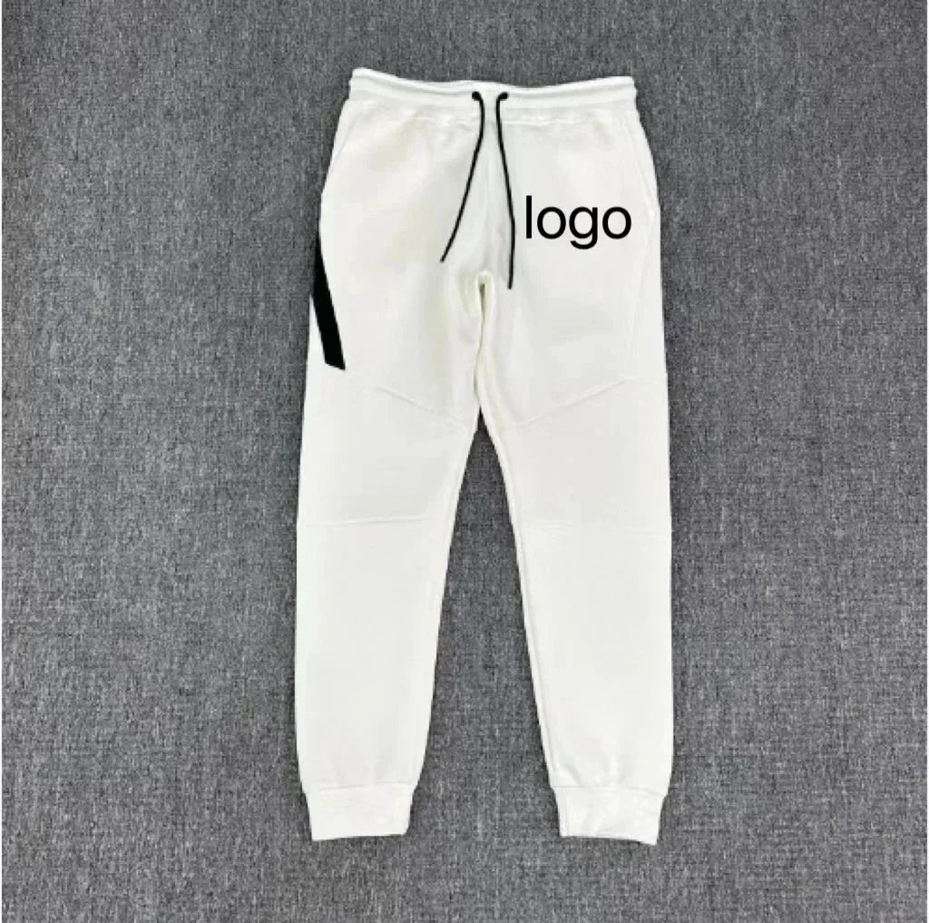 Design Joggers White with Black Side Stripe Joggers