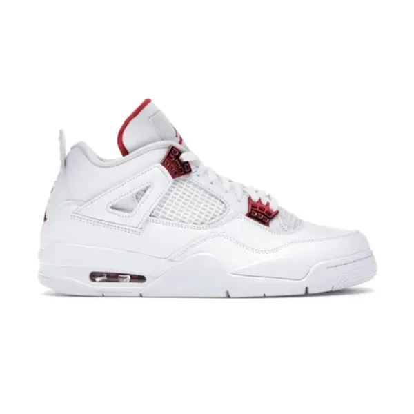 Air Jordan 4 Retro White Red Sneakers - 1