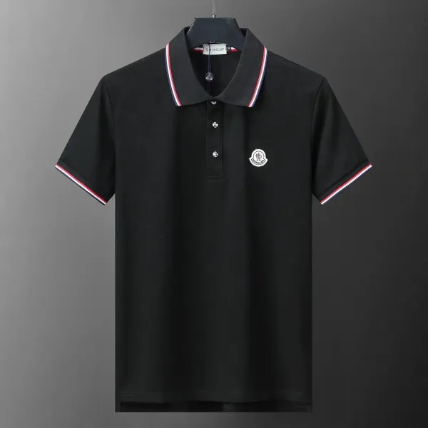 Moncler Classic Logo Black Polo Shirt - 1