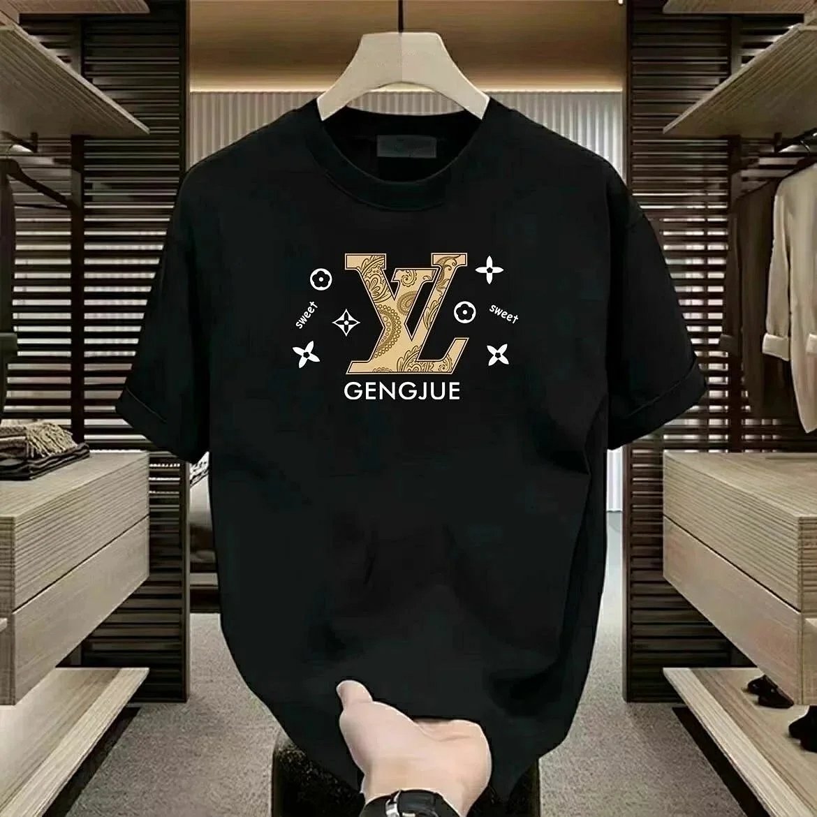 Design Gengjue x LV-Style Graphic Print White T-Shirt T-Shirts product detail 3 in Litbuy spreadsheet finds