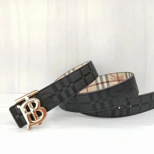 Burberry TB Monogram Check Belt Black - 1