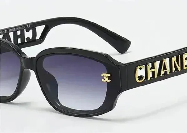 Chanel Oversized Square Sunglasses Navy Blue with Monkey Print Temples - 7