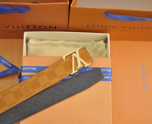 Louis Vuitton LV Initiales Belt Orange Leather Belt - 9