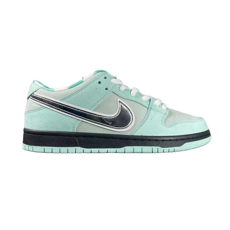 Nike SB Dunk Low Mint Green Metallic Swoosh Sneakers - 1