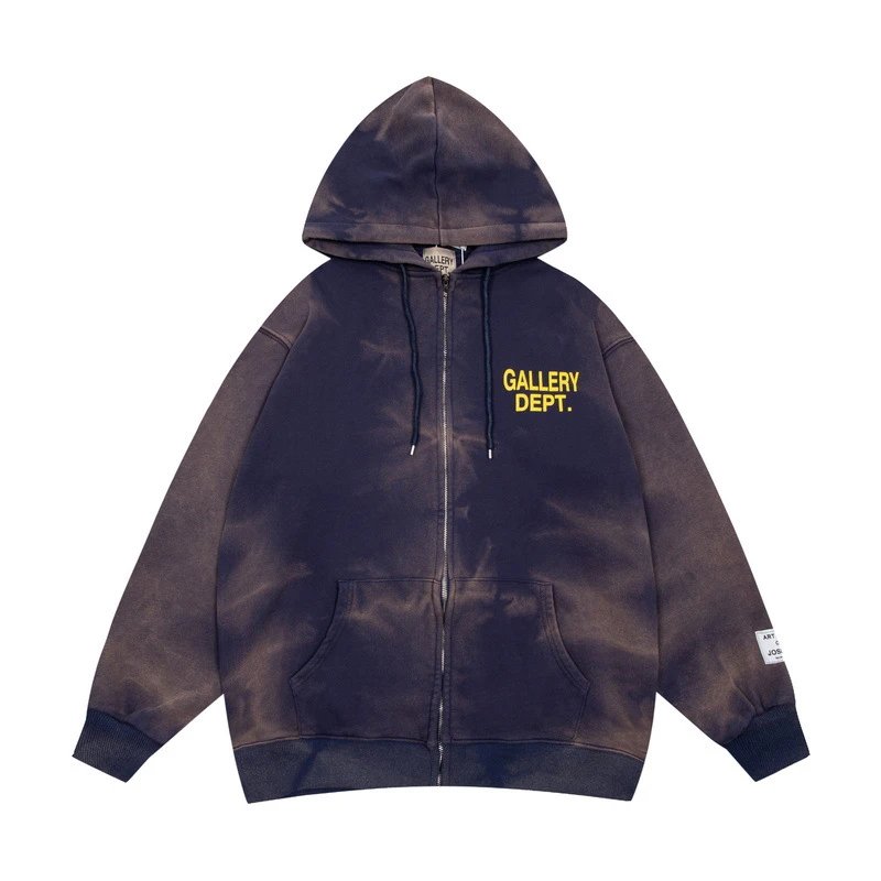 Gallery Dept Tie-Dye Zip-Up Hoodie Navy
