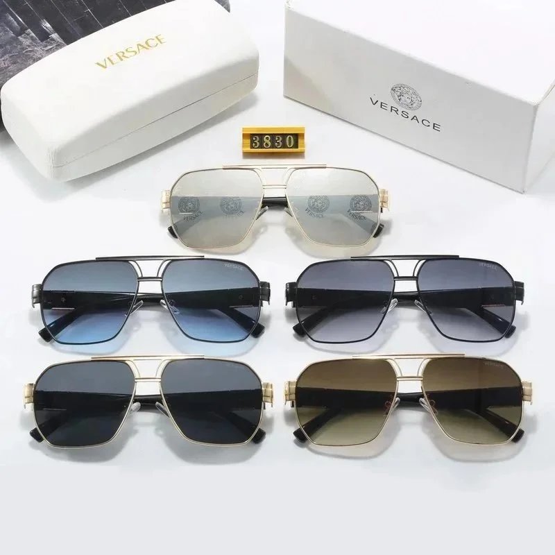 Versace Medusa Icon White Acetate Sunglasses with Gold Hardware - 3