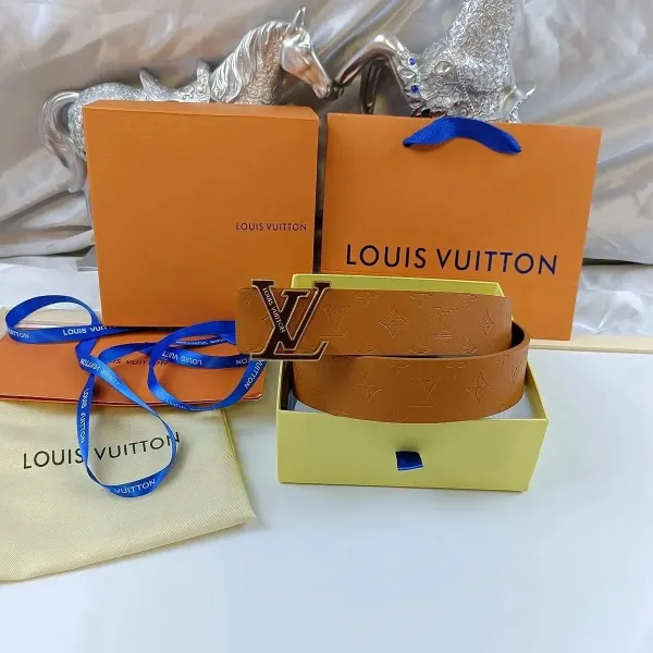 Louis Vuitton LV Initiales Belt Tan Monogram Leather Belt - 1