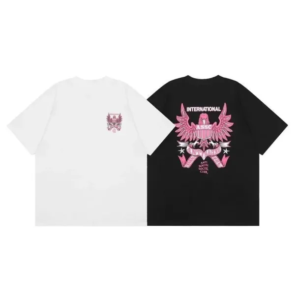 Anti Social Social Club Eagle Crest Pink Graphic T-Shirt - 1