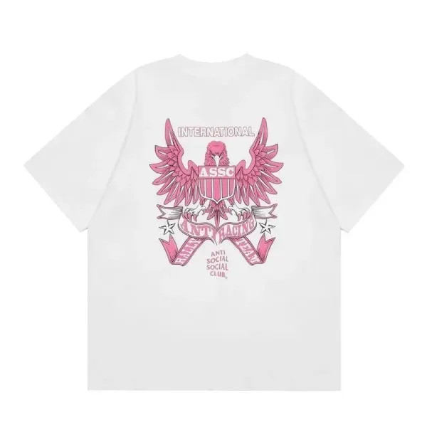 Anti Social Social Club International Eagle Pink Graphic T-Shirt - 1