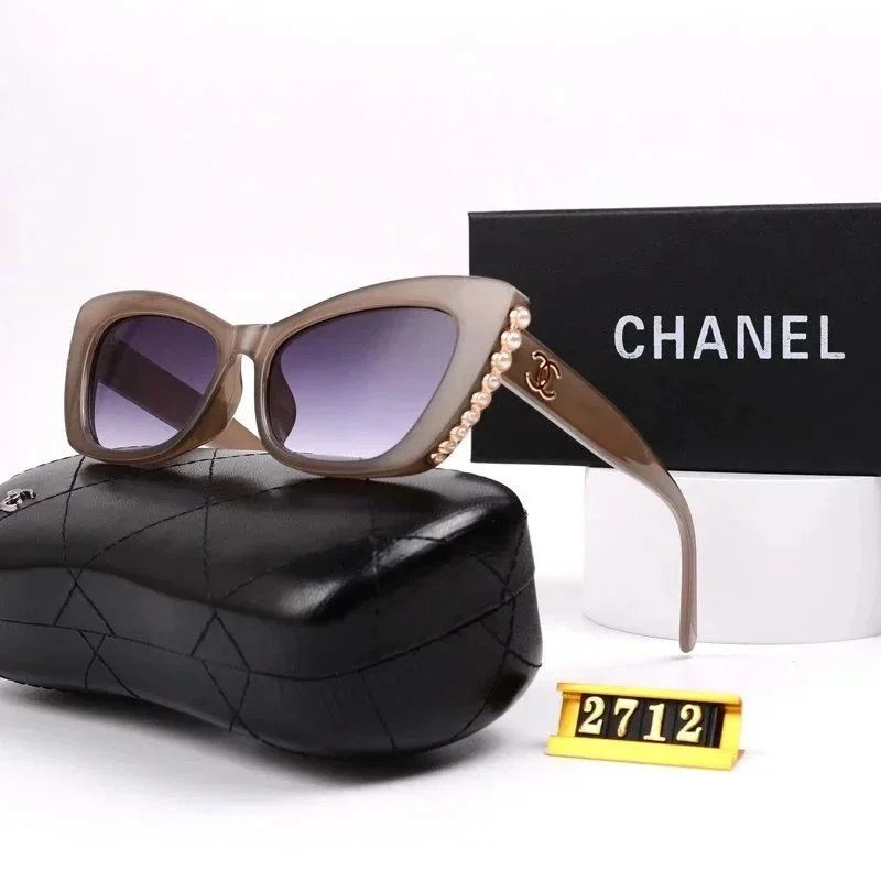 Chanel Pearl-Embellished Cat-Eye Sunglasses Brown Gradient - 1