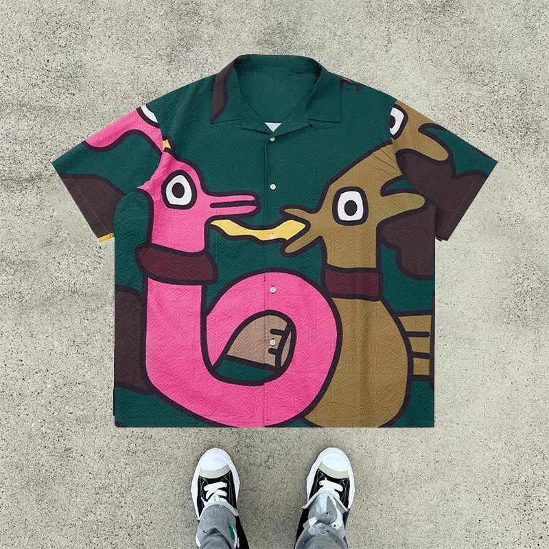 Gallery Dept. Duck Print Polo Shirt Green - 1