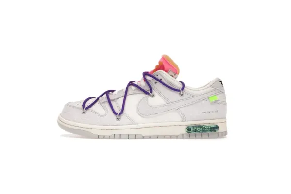 Nike x Off-White Dunk Low 'The 50' White Purple Pink Sneakers - 1