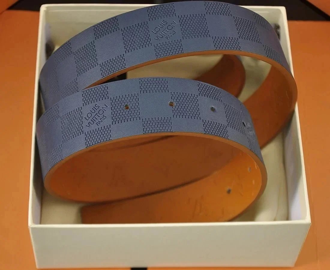 Louis Vuitton Damier Graphite Belt with Interchangeable LV Buckles Gray Belt - 8