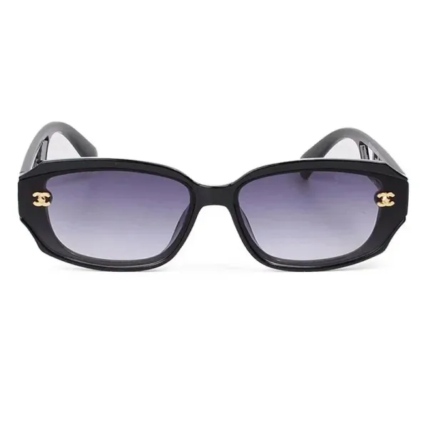 Chanel Oversized Square Sunglasses Navy Blue with Monkey Print Temples - 6