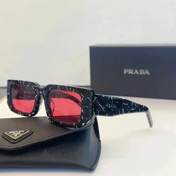 Prada Square Frame Pink Tinted Sunglasses - 6