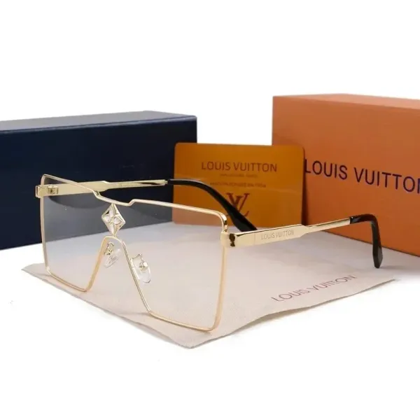 Louis Vuitton Square Frame Gold-Tone Sunglasses - 1