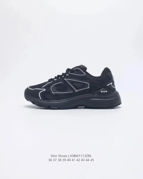 Dior B23 Low Black White Sneakers - 1