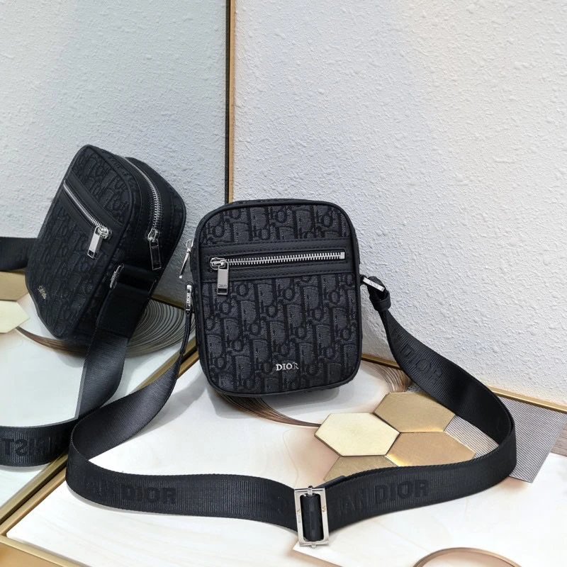 Dior Oblique Monogram Crossbody Bag Black and White - 3
