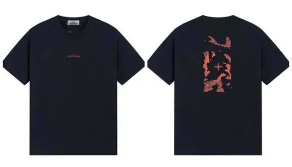 Stone Island Graphic Print T-Shirt Black - 1
