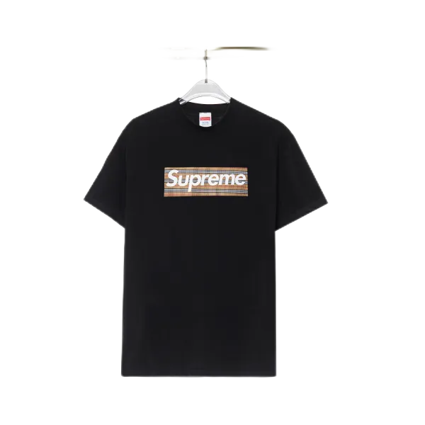 Supreme x Burberry Box Logo T-Shirt Black - 1