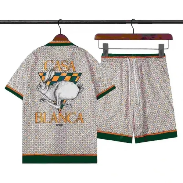 Casa Blanca Sport Rabbit Print Shirt and Shorts Set Multicolor - 1