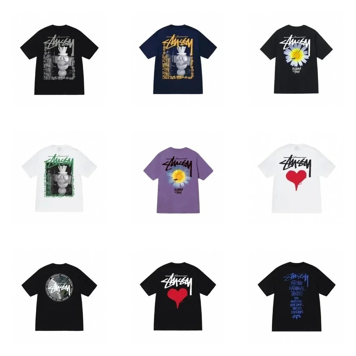 Stüssy International Design Corp. Mask Print White T-Shirt - 3