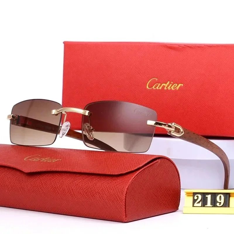 Cartier C De Cartier Rimless Optical Glasses Gold Brown - 11