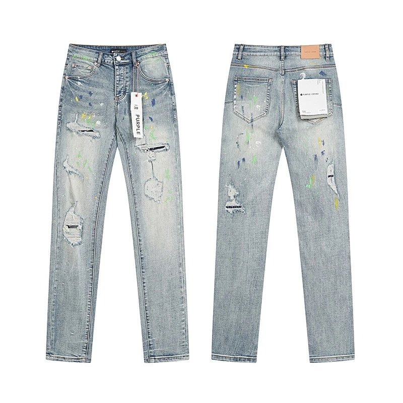 Purple x Bionic Crinkled Wash Denim Jeans - 14