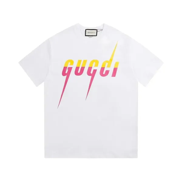 Gucci Lightning Logo Print White T-Shirt - 1