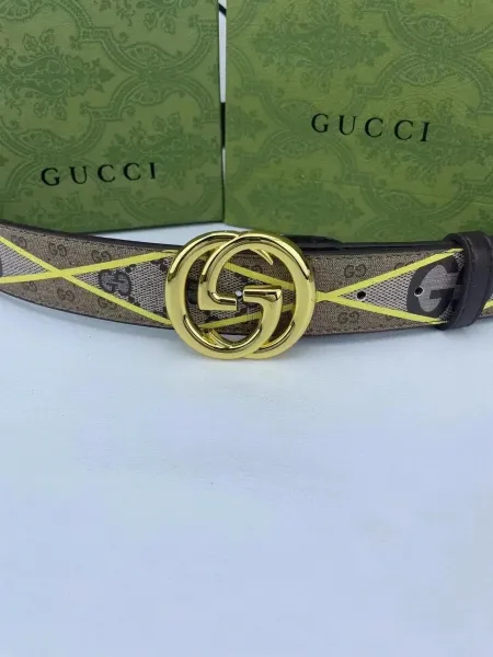 Gucci GG Marmont Belt Beige Yellow Gold Accessories - 1