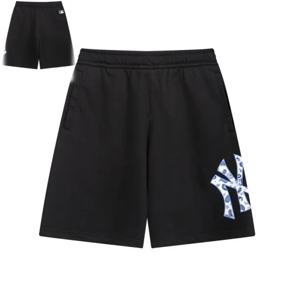 New York Yankees x MLB Paisley Logo Black Fleece Shorts - 1