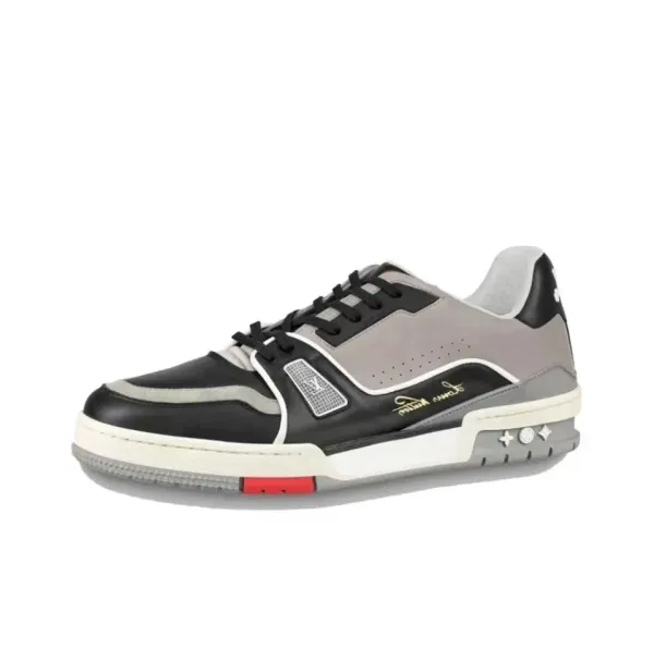 Louis Vuitton Trainer Low Black Gray Red Sneakers - 1