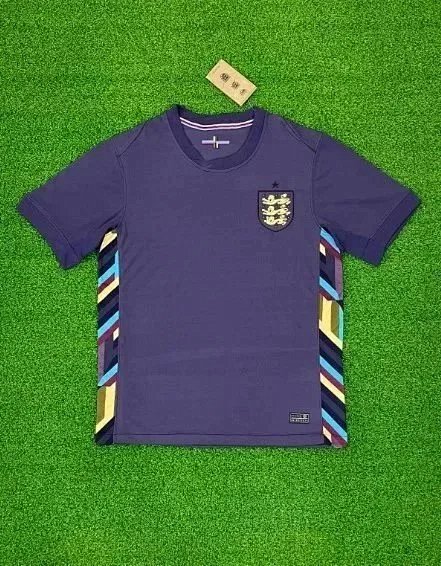 Design England National Team Away Jersey Purple Multicolor Striped Sleeve T-Shirt Jersey product listing in Litbuy spreadsheet finds