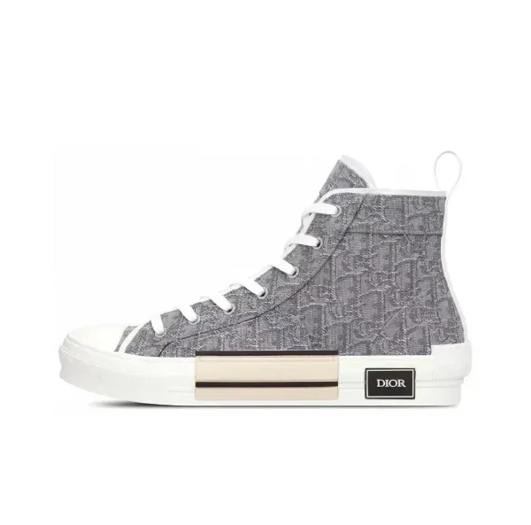 Dior B23 High-Top Sneakers Gray Oblique Jacquard Sneakers - 1