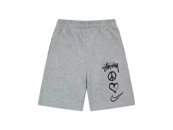 Stüssy x Nike Peace Love Swoosh Shorts Gray - 1