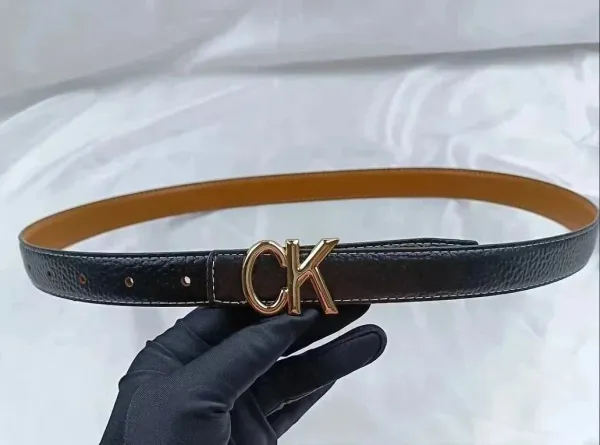 Calvin Klein CK Logo Buckle Reversible Leather Belt Black/Tan - 1