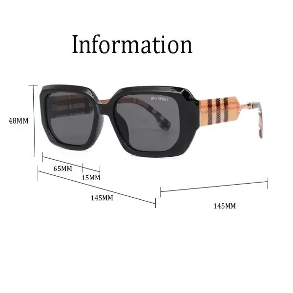 Burberry Square Frame Sunglasses with Iconic Check Case - 4