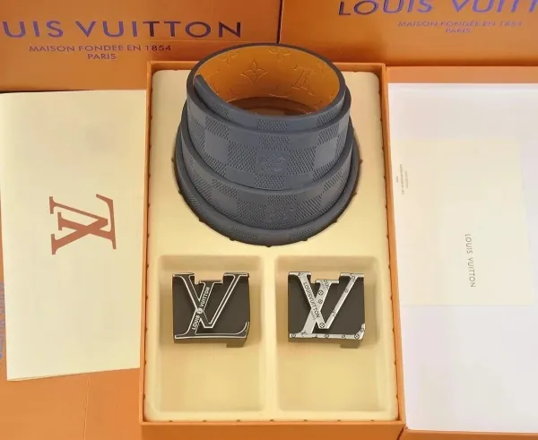 Louis Vuitton Damier Graphite Belt with LV Buckles Gray Accessories - 1