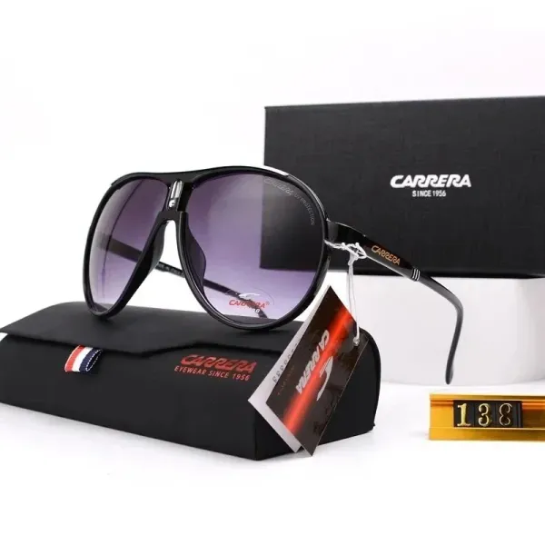 Carrera 138 Black Gradient Lens Aviator Sunglasses - 1
