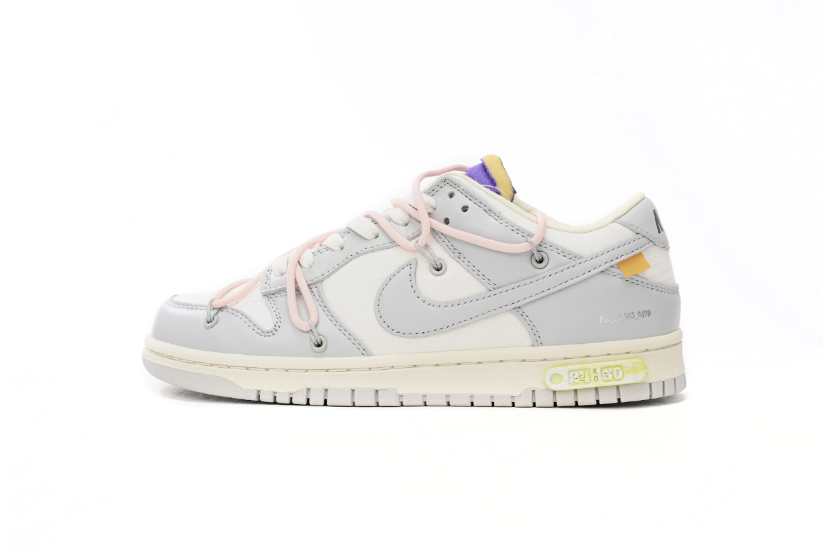 Nike x Off-White Dunk Low Industrial Gray Pink Sneakers