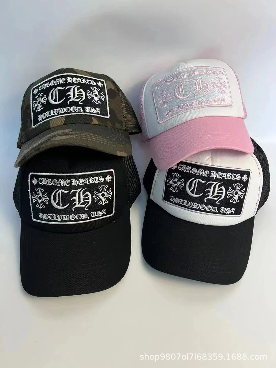 Chrome Hearts Hollywood USA Trucker Cap Black/White - 6