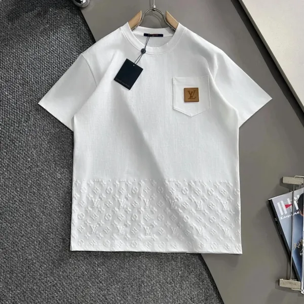 Louis Vuitton Monogram Embossed Pocket T-Shirt White - 1