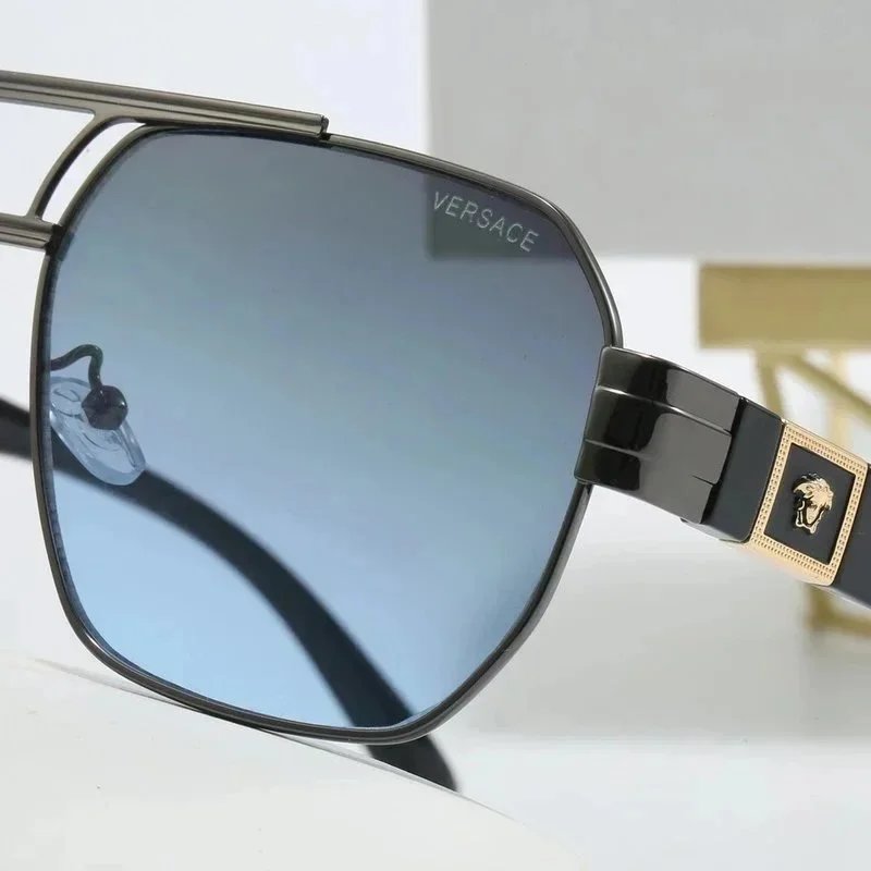 Versace Medusa Icon White Acetate Sunglasses with Gold Hardware - 7