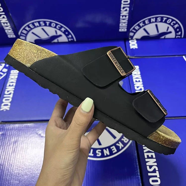 Birkenstock Birkenstock Arizona Black Nubuck Sandals with Gold Buckles Black