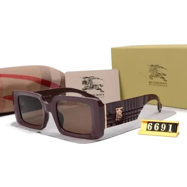 Burberry Square Frame Brown Gradient Sunglasses - 1