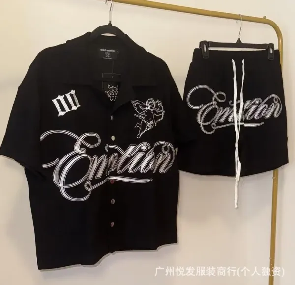 Design Streetwear Graphic Sweatpants in Black and Sky Blue - 4