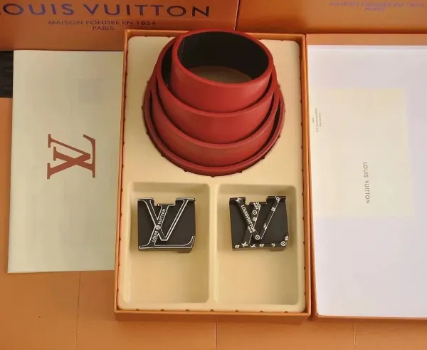 Louis Vuitton LV Initiales Belt Red Leather Belt - 1
